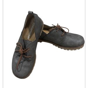 Gray Leather Women Shoes